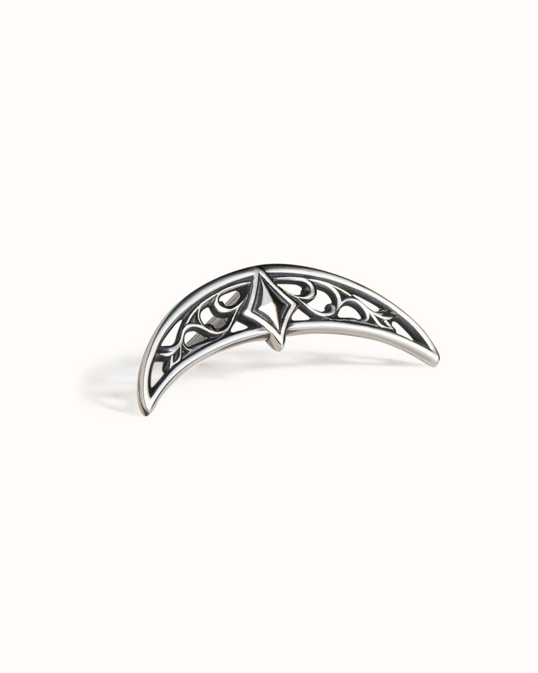 Celestial Star Hidden Helix Earring • Goth Arc Cartilage Helix 18G 16G • Dark Silver Jewelry • Gothic Jewelry Tattoo Earring • CRT030 - Revelmy