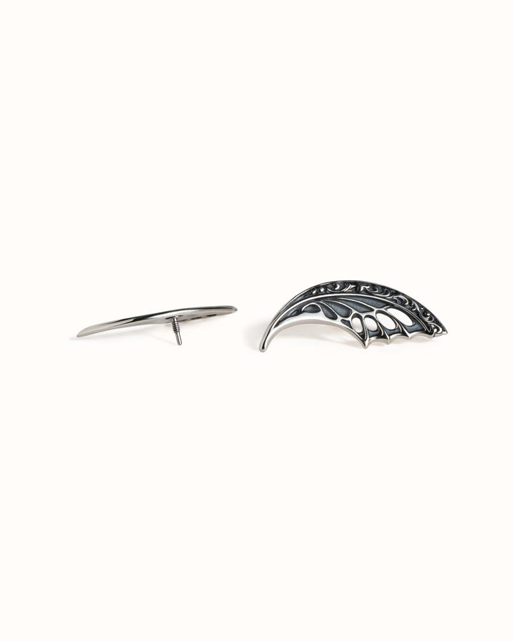 Goth Butterfly Wing Helix Earring • Flat Back Cartilage Jewelry 18G 16G • Dark Fantasy Wing Jewelry • Dragon Fairy Piercing • CRT035 - Revelmy
