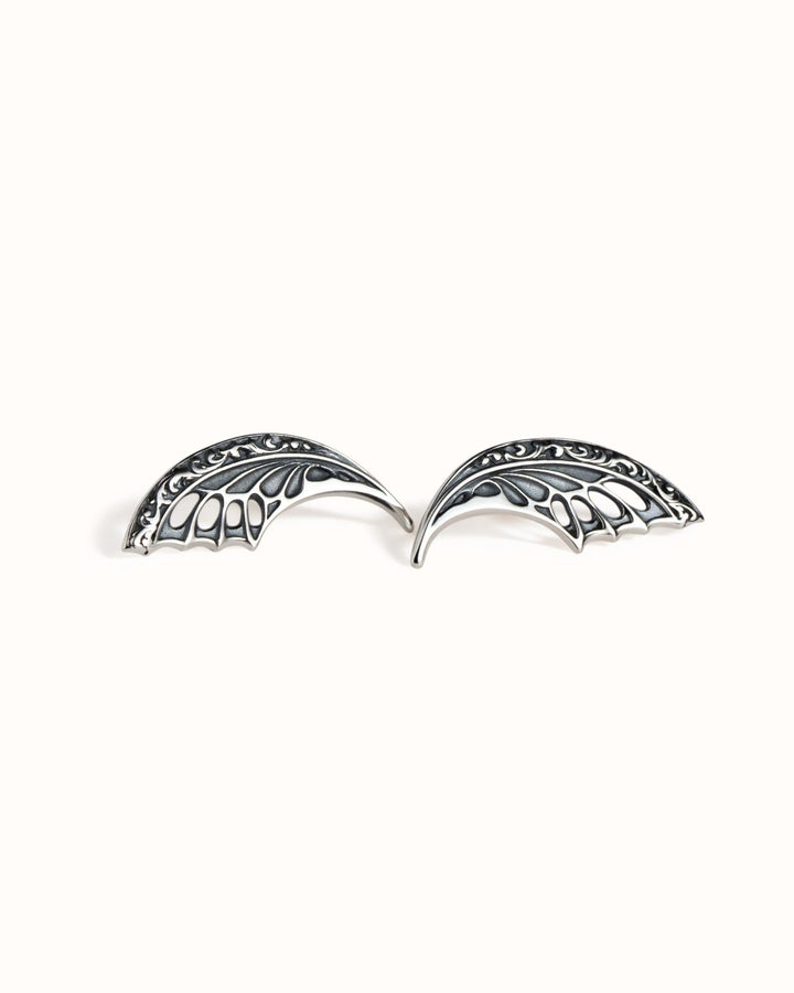Goth Butterfly Wing Helix Earring • Flat Back Cartilage Jewelry 18G 16G • Dark Fantasy Wing Jewelry • Dragon Fairy Piercing • CRT035 - Revelmy