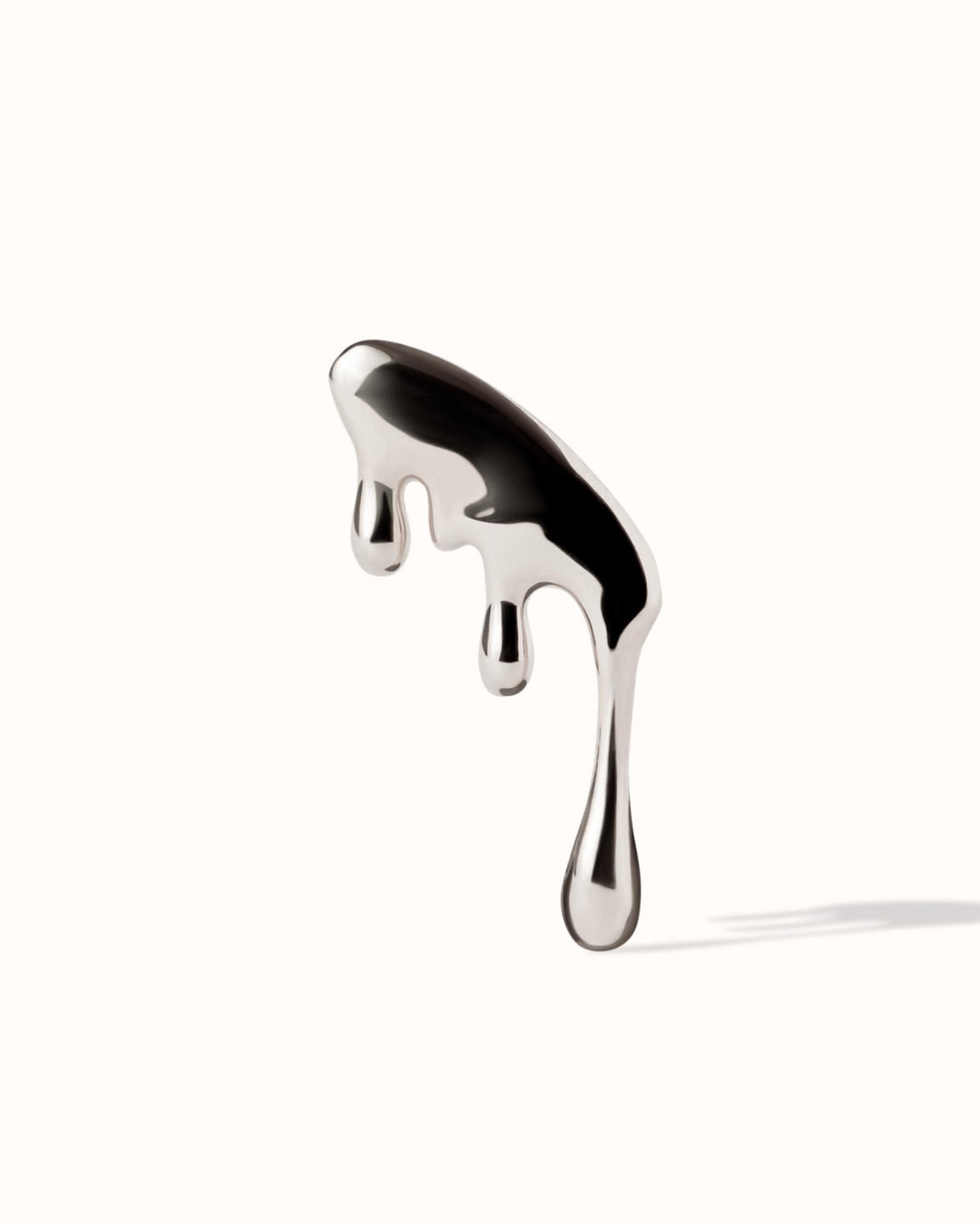 Liquid Metal Helix Earring, Molten Gold Cartilage Stud, Dripping Silver Organic Fluid Piercing, Abstract Cyberpunk Jewelry • CRT024
