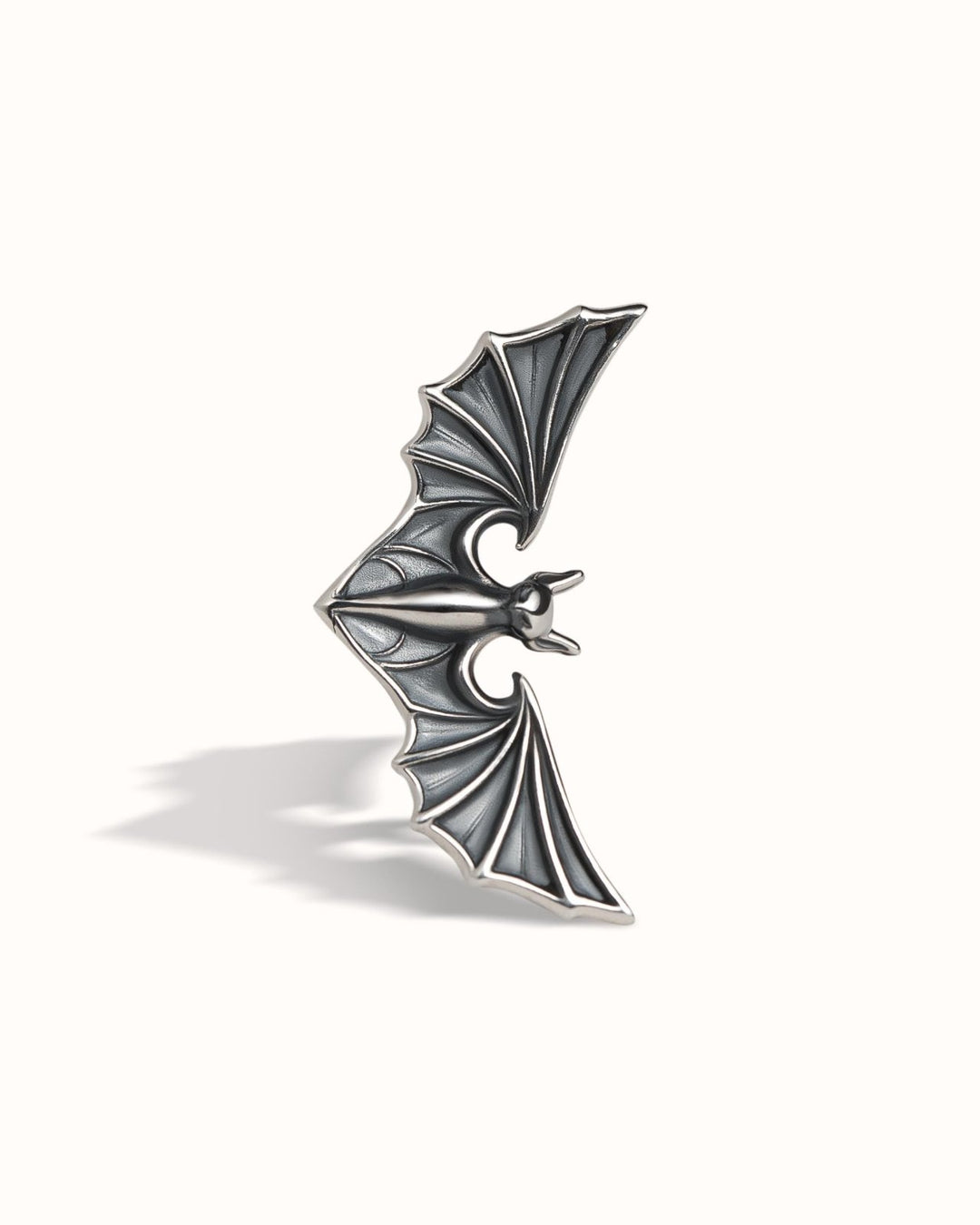 Silver Bat Helix Earring • Gothic Halloween Cartilage Jewelry Piercing 18G 16G • Witchy Wing Jewelry • Sleeping Bat Goth Earring • CRT033 - Revelmy
