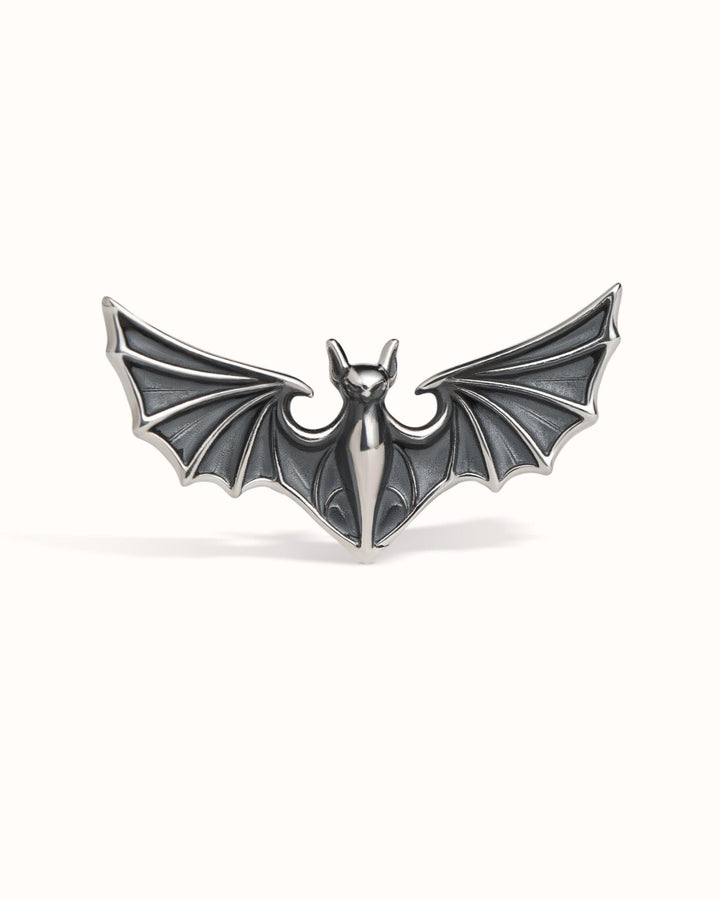 Silver Bat Helix Earring • Gothic Halloween Cartilage Jewelry Piercing 18G 16G • Witchy Wing Jewelry • Sleeping Bat Goth Earring • CRT033 - Revelmy