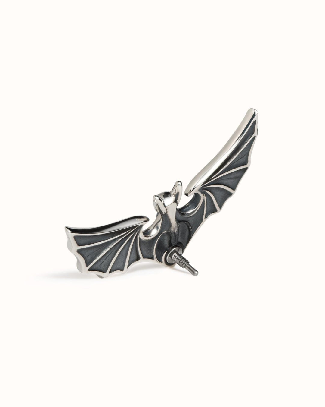 Silver Bat Helix Earring • Gothic Halloween Cartilage Jewelry Piercing 18G 16G • Witchy Wing Jewelry • Sleeping Bat Goth Earring • CRT033 - Revelmy