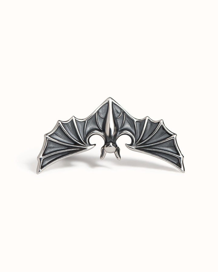 Silver Bat Helix Earring • Gothic Halloween Cartilage Jewelry Piercing 18G 16G • Witchy Wing Jewelry • Sleeping Bat Goth Earring • CRT033 - Revelmy