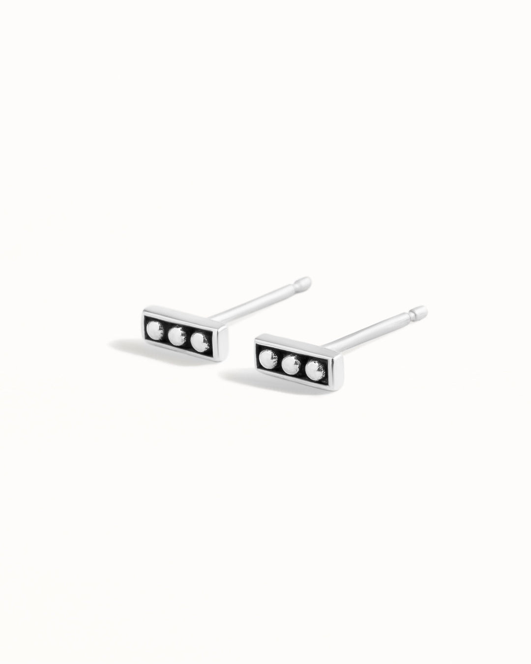 Silver Stud Earrings Sterling Silver Square Earrings Bohemian Jewelry  Gift for Her - CST003
